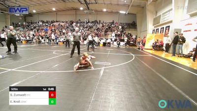 52 lbs Semifinal - Sage Zumwalt, Grove Takedown Club vs Elijah Kroll, Jenks Trojan Wrestling Club