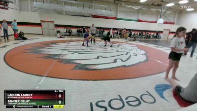 120 lbs Quarterfinal - Landon Larkey, Riverton Middle School vs Tanner Delay, Thermopolis Middle School