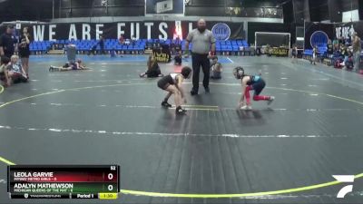 52 lbs Round 3 (4 Team) - Leola Garvie, MYWAY Metro Girls vs Adalyn Mathewson, Michigan Queens Of The Mat