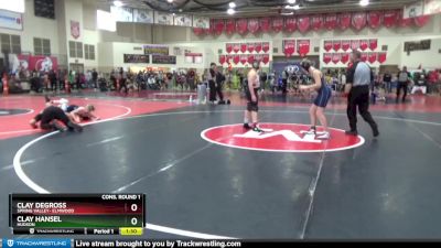 155 lbs Cons. Round 1 - Clay Hansel, Hudson vs Clay Degross, Spring Valley- Elmwood