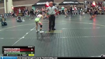 70 lbs Round 4 (6 Team) - Braxton Whitlow, Contenders Wrestling Academy Green vs Maddox Plambeck, Carolina Hammer Squad