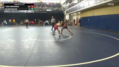 133 lbs Cons. Round 3 - Leland Macias, Lassen College vs Ken Fernandez, Sacramento City College