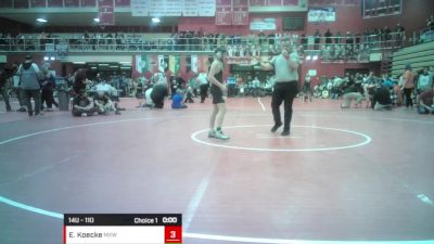 14U - 110 lbs Quarters - Eli Koecke, Midwest Xtreme Wrestling vs Jacob Miller, Rochester Wrestling Club