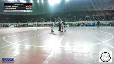 140 lbs Quarterfinal - Preslee Wasson, Westmoore Wresting vs Kaisley Taber, Hennessey Middle School Girls