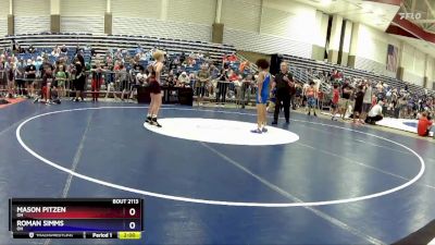 92 lbs Quarterfinal - Mason Pitzen, OH vs Roman Simms, OH