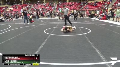 55 lbs Cons. Round 2 - Lane Horsch, Garden Plain Wrestling Club vs Jayden Brant, Caney Valley Wrestling