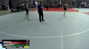 235 lbs Semis (4 Team) - Creed Koll, UNC (United North Central) vs Easton Braun, Paynesville