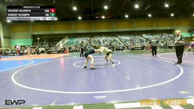 127 lbs 7th Place - Valerie Valencia, Team Farmersville vs Carley Ocampo, Liberty Falcon Wrestling