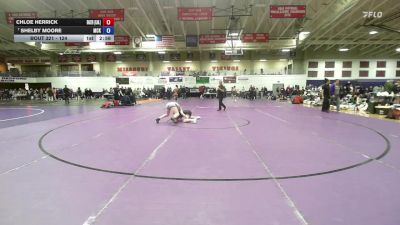 124 lbs Champ. Round 2 - Shelby Moore, McKendree University vs Chloe Herrick, Baker University