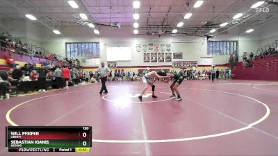 120 lbs 7th Place Match - Will Pfeifer, LIBERTY vs Sebastian Ioanis, NEOSHO