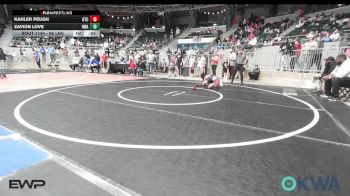 85 lbs Consi Of 8 #2 - Kahler Peugh, Owasso Takedown Club vs Zavion Love, HURRICANE WRESTLING ACADEMY