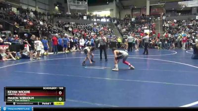 105 lbs Cons. Round 2 - Mason Wibholm, CIWC / Team Intensity vs Keyan Wickre, Yankton Jr Bucks