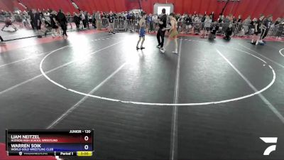 120 lbs Round 4 - Liam Neitzel, Hudson High School Wrestling vs Warren Soik, World Gold Wrestling Club