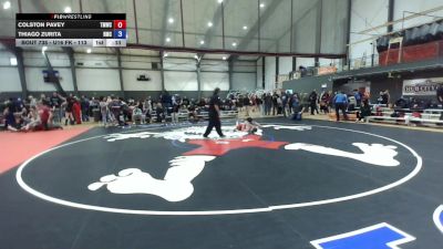 U16 FK - 113 lbs Cons. Round 3 - Colston Pavey, Thunder Mountain Wrestling Club vs Thiago Zurita, Hillsboro Mat Club