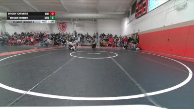 175 lbs Champ. Round 2 - Ryder Weber, Hayden vs Brody Chivers, Uintah