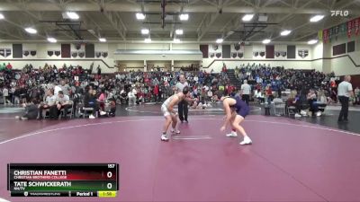 157 lbs Round 1 - Christian Fanetti, Christian Brothers College vs Tate Schwickerath, NH/TV