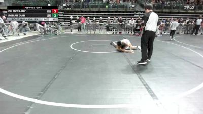 100 lbs Final - Eli McCrary, Williamstown Braves vs Roman Diab, Jersey 74