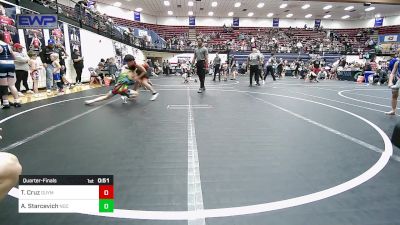 100 lbs Quarterfinal - Toby Cruz, Guymon Wrestling vs Addison Starcevich, Norman Grappling Club