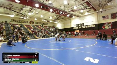 120 lbs Round 2 - Jazmine Barros, Ramona vs Rianna Brown, Victor Valley