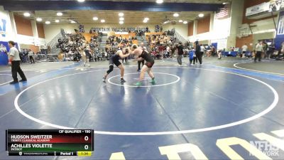 190 lbs Quarterfinal - Achilles Violette, Patriot vs Hudson Sweitzer, Trinity Classical Academy