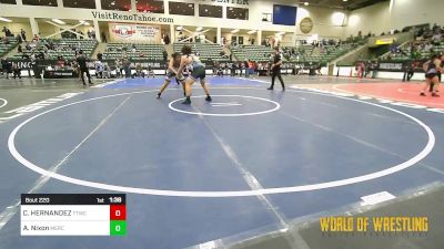 220 lbs 7th Place - CHRISTOPHER HERNANDEZ, Tulare Titans Wrestling Club vs Anthony Nixon, Merced Bears WC