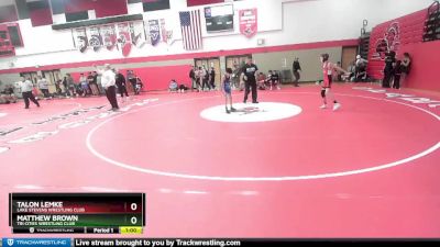 73 lbs Round 3 - Talon Lemke, Lake Stevens Wrestling Club vs Matthew Brown, Tri Cities Wrestling Club