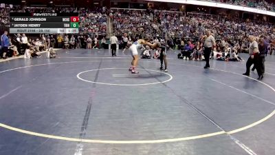 2A 150 lbs Quarterfinal - Gerald Johnson, West Craven High School vs Jayden Henry, Trinity