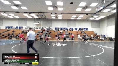 133 lbs 1st Place Match - Adrian Chavez, Fresno City College vs Ben Quilpa, Sacramento City College