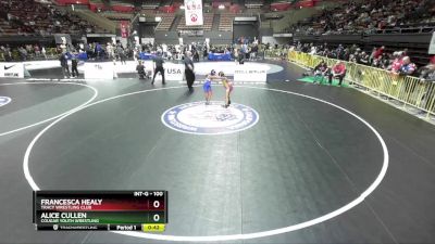 100 lbs Quarterfinal - Francesca Healy, Tracy Wrestling Club vs Alice Cullen, Cougar Youth Wrestling