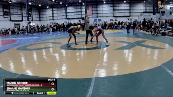 106 lbs Round 1 (3 Team) - Mason George, SHENANDOAH VALLEY WRESTLING CLUB vs Shaams Gambhir, HEADHUNTERS - BLACK