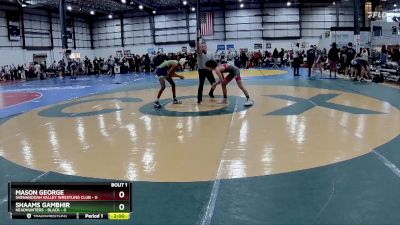 106 lbs Round 1 (3 Team) - Mason George, SHENANDOAH VALLEY WRESTLING CLUB vs Shaams Gambhir, HEADHUNTERS - BLACK