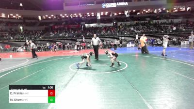 65 lbs Consi Of 16 #1 - Caleb Prairie, Lakeland Jr Wrestling vs Macklin Shaw, Upper Township