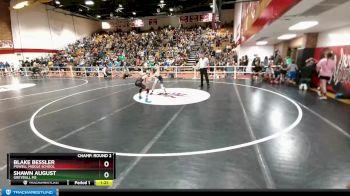 91 lbs Champ. Round 2 - Blake Bessler, Powell Middle School vs Shawn August, Greybull MS