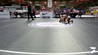 Champ. Round 1 - Sophia Marie Gonzales, Team Fearless Youth Wrestling vs Ayana Contreras, Animal House Wrestling