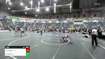 75 lbs Consi Of 8 #2 - Jaxon Dudley, Weld Central Middle School vs Dominik Aragon, La Junta Tigers