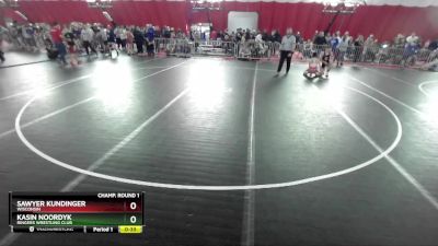 106 lbs Champ. Round 1 - Kasin Noordyk, Ringers Wrestling Club vs Sawyer Kundinger, Wisconsin