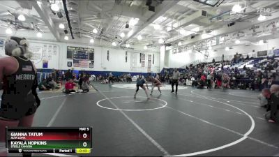 135 lbs Cons. Round 3 - Kayala Hopkins, Steele Canyon vs Gianna Tatum, Alta Loma