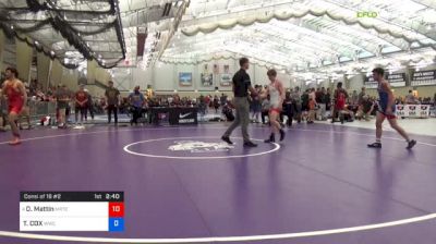 57 kg Consi Of 16 #2 - Drew Mattin, Michigan Regional Training Center vs THOMAS COX, Wolfpack Wrestling Club