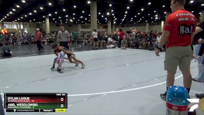 65 lbs 2nd Wrestleback (16 Team) - Abel Wesolowski, Panhandle Punishers vs Dylan Logue, Alabama Elite Black