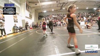 55 lbs Consolation - Mila Halbert, Sperry Wrestling Club vs Magnolia Benton, Honey Badgers Wrestling Club