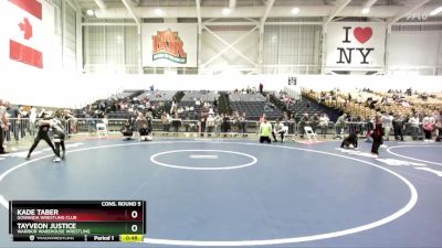 86 lbs Cons. Round 5 - Kade Taber, Gowanda Wrestling Club vs Tayveon Justice, Warrior Warehouse Wrestling