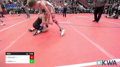 88 lbs Semifinal - Corbin Burwell, Caney Valley Wrestling vs Joshua Back, Raw Wrestling Club