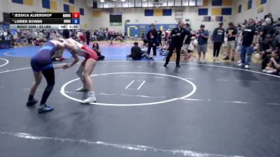 105-110 lbs Champ. Round 1 - Jessica Aldershof, Mountain Man Wrestling Club vs Lorien Bowns, Nyssa Bulldog Mat Club