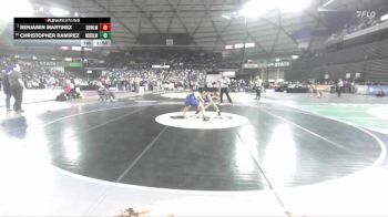 Boys 3A 132 lbs Champ. Round 3 - Benjamin Martinez, Sedro-Woolley vs Christopher Ramirez, Meadowdale