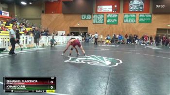 141 lbs Cons. Round 2 - Kymani Capri, College Of Redwoods vs Emmanuel Plascencia, Fresno City College