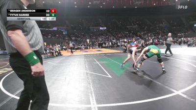 4A Boys 132 lbs Semifinal - Bragen Anderson, La Grande Boys vs Tytus Hardee, Sweet Home Boys