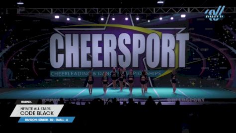 NFINITE All Stars - CODE BLACK [2023 L4 Senior - D2 - Small - A] 2023 CHEERSPORT National All Star Cheerleading Championship