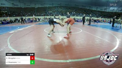 100 lbs Consi Of 8 #2 - Eli Brogden, NORTH DESOTO WRESTLING ACADEMY vs Jett Sisemore, Team Tulsa Wrestling Club