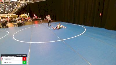 Boys 3rd-4th Grade - 71 Cons. Round 3 - Cooper Helgeson, Iowa vs Liam Weber, Mustang Wrestling Club