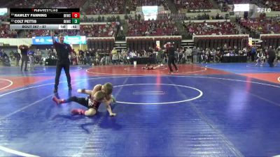 87 lbs Quarterfinal - Rawley Fanning, Havre Wrestling Club vs Colt Pettis, Darkhorse Wrestling Club